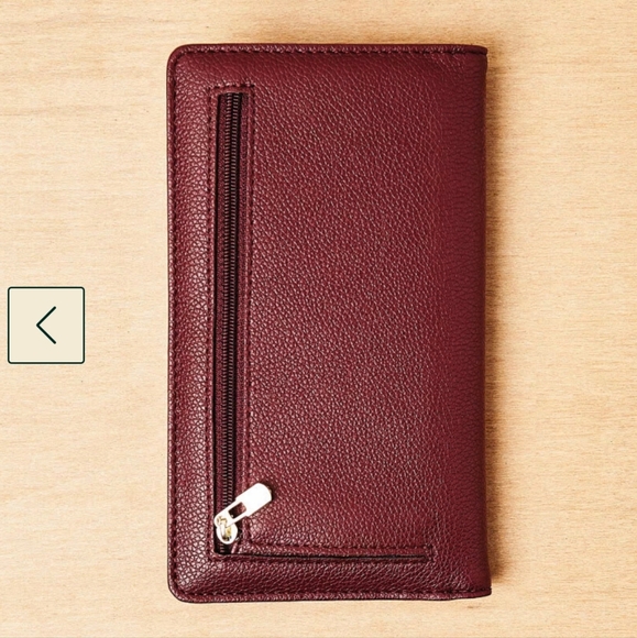 New Wine colored vegan leather wallet - Picture 5 of 8